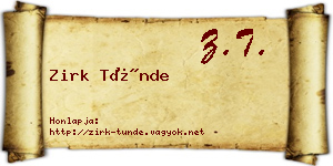 Zirk Tünde névjegykártya