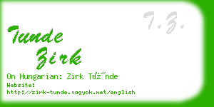 tunde zirk business card